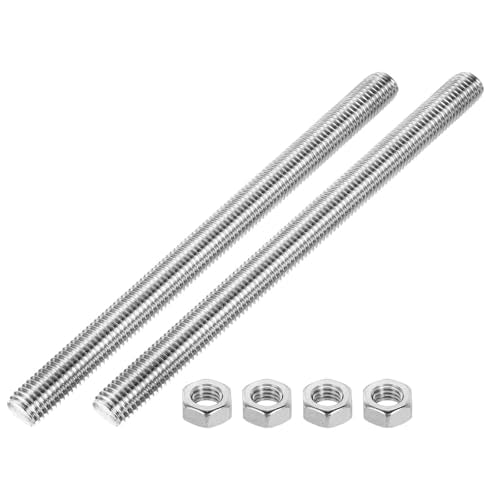 MECCANIXITY Fully Threaded Rod M18 x 250mm 2.5mm Thread Pitch 304 Stainless Steel Right Hand Threaded Rods Bar Studs Long Threaded Screw with Screw Nuts 2 Pack M18x250mm