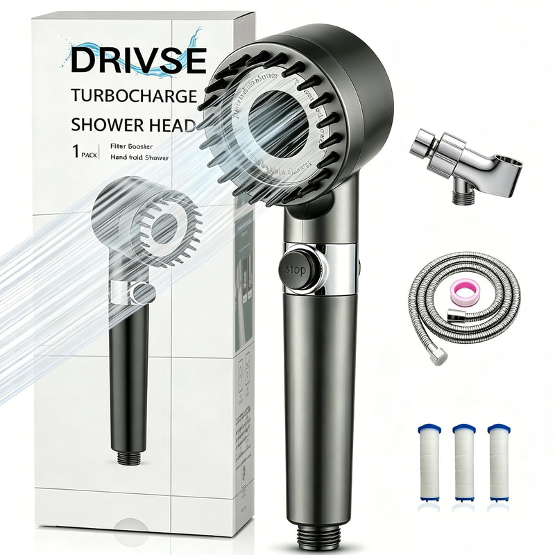 Drivse Showerhead, Drivse Filtered Shower Head With Handheld, High Pressure Handheld Hydrojet Nozzle Kit with Water Filter, Fits for Men, Women, Children and Pets. (Showerhead)