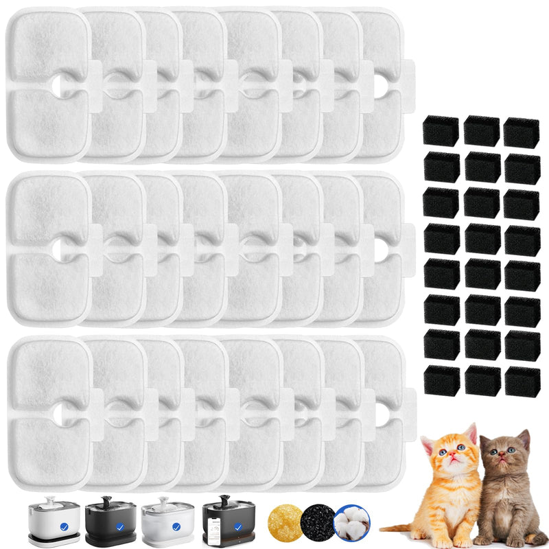 Cat Water Fountain Filter,petlibro filter replacement fit for Pet Fountain PLWF005/PLWF115/PLWF105,Pet Fountain Replacement Filters (White, 24P) White