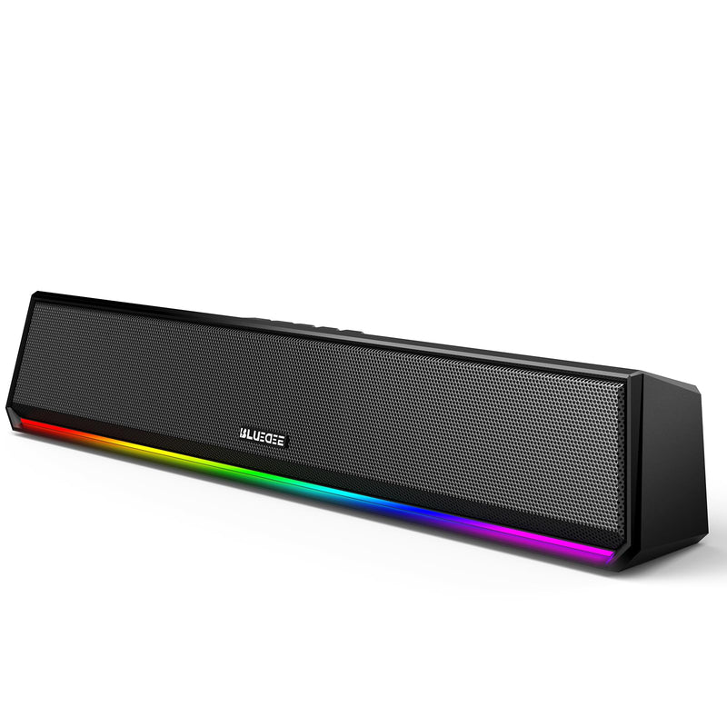 Bluedee Computer Speakers for Desktop PC, Bluetooth 5.3 PC Speakers with Dynamic RGB Light, Wired USB Plug & Play Computer Sound Bar, USB/Type-C Powered Gaming Speakers for Desktop, Laptops, Tablet