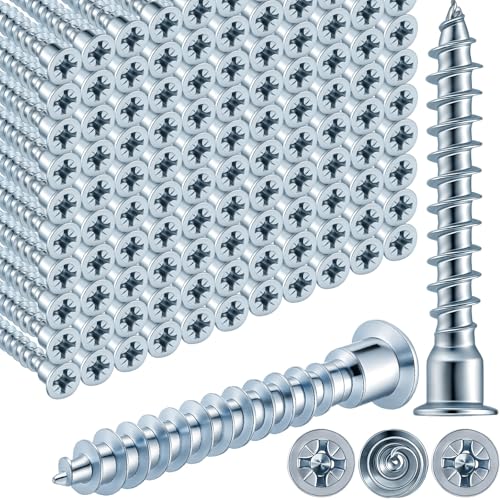 Blulu 200 Pcs 7 mm x 50 mm Confirmat Screws, Flat Head, Pointed Tail