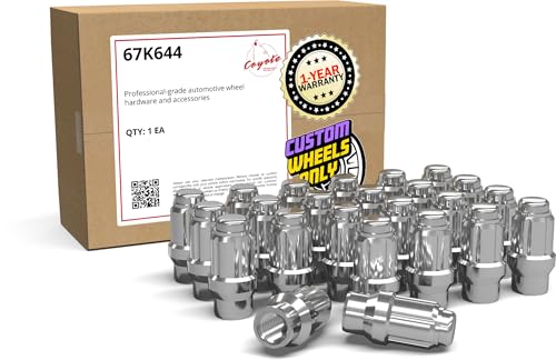 Wheel Accessories Parts 24 Pcs M12x1.25 12x1.25 Thread ET Bulge Acorn (Extra Thread) 1.57" Long Spline Lug Nuts Chrome Spline Hex Fits Nissan Titan (Non XD) with Aftermarket Wheels Spline ET