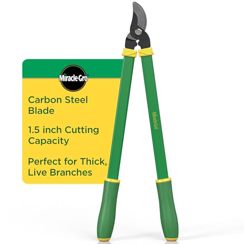 Miracle-Gro 24 in. Bypass Lopper for Tree Branch Trimming and Pruning – Heavy-Duty Branch Cutter with Ultra-Sharp Carbon Steel Blade, 1.5 in. Cutting Capacity and Comfort Grip Handles Bypass Lopper 24"