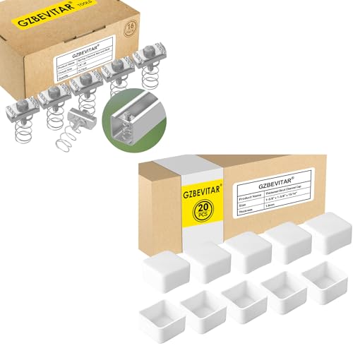 1/4"-20 Spring Channel Nut and Bolt - 16 Pack, White Strut Channel Caps - 20 Pack