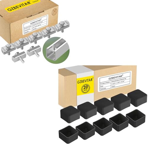 1/4"-20 Strut Channel Nut and Bolt - 32 Pack, Black Strut Channel Caps - 20 Pack