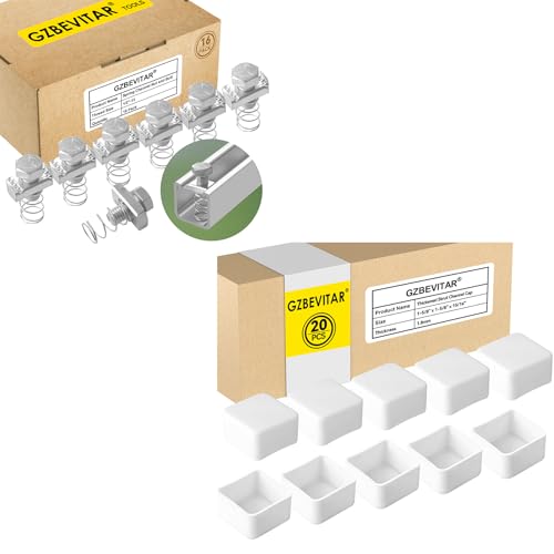 1/2"-13 Spring Channel Nut and Bolt - 16 Pack, White Strut Channel Caps - 20 Pack