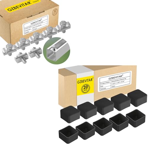 3/8"-16 Strut Channel Nut and Bolt - 32 Pack, Black Strut Channel Caps - 20 Pack