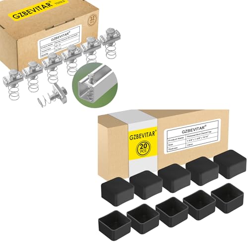 3/8"-16 Spring Channel Nut and Bolt - 32 Pack, Black Strut Channel Caps - 20 Pack