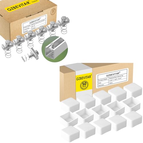 3/8"-16 Spring Channel Nut and Bolt - 32 Pack, White Strut Channel Caps - 50 Pack