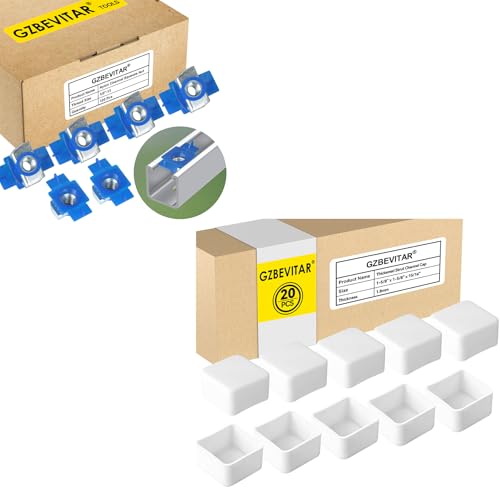 1/2"-13 Nylon Channel Squeeze Nut - 120 Pcs, White Strut Channel Caps - 20 Pack