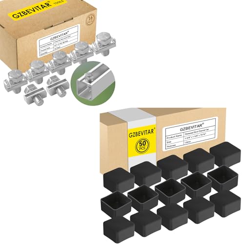 1/2"-13 Strut Channel Nut and Bolt - 16 Pack, Black Strut Channel Caps - 50 Pack