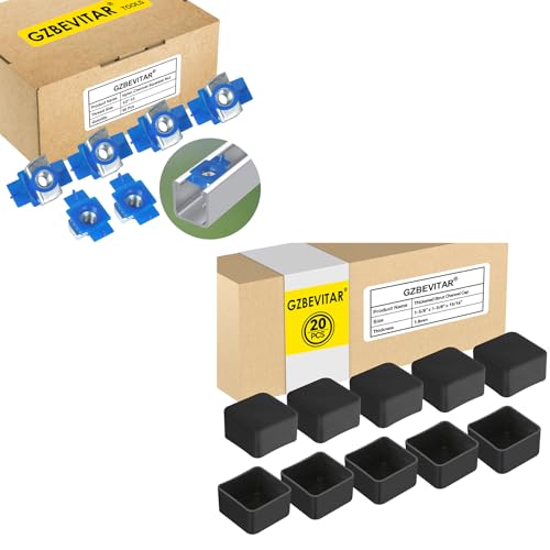 1/2"-13 Nylon Channel Squeeze Nut - 60 Pcs, Black Strut Channel Caps - 20 Pack