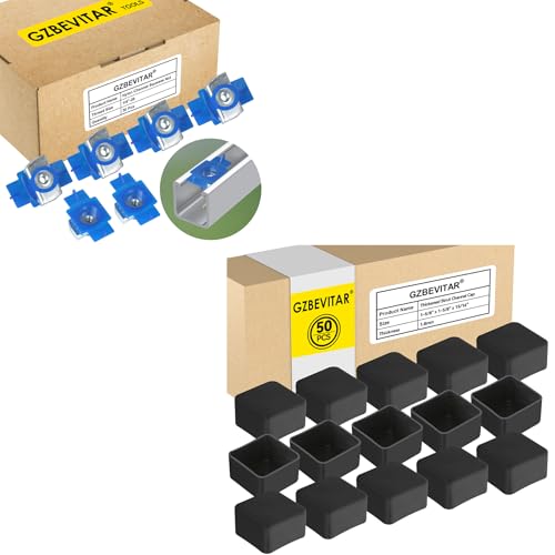 1/4"-20 Nylon Channel Squeeze Nut - 30 Pcs, Black Strut Channel Caps - 50 Pack