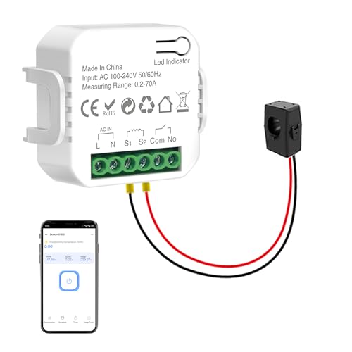 WiFi Smart Energy Monitor: Intelligent Electricity Meter, Real Time Power Consumption Tracker, Track Voltage and Current via eWeLink App, Smart Home Power Analyzer for Home Office