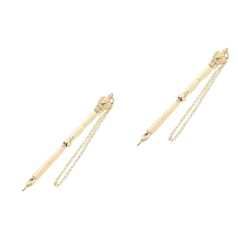 LUOZZY 2pcs Jewish Bible Reading Pointer Tool Elegant Metal Finger Torah for Mitzvah Wedding 17cm Gold Crown Head