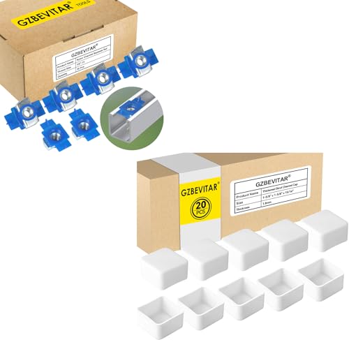 1/2"-13 Nylon Channel Squeeze Nut - 30 Pcs, White Strut Channel Caps - 20 Pack