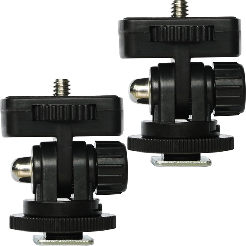 2Kit Camera Monitor Mount with Cold Shoe, Anti Twist 1/4" Screw for 5" & 7" Field Monitor Adjustable 180° Video Light, or Microphone