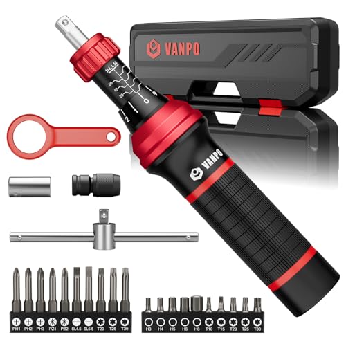 VANPO Torque Screwdriver, 10-70 In-lb, 24 Piece, Click Style for Gunsmith 10-70 inlb