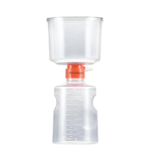 PEKYBIO 500mL Sterile Vacuum Filter Units with 0.45um PES Membrane, Individually Wrapped, Pack of 4Pcs