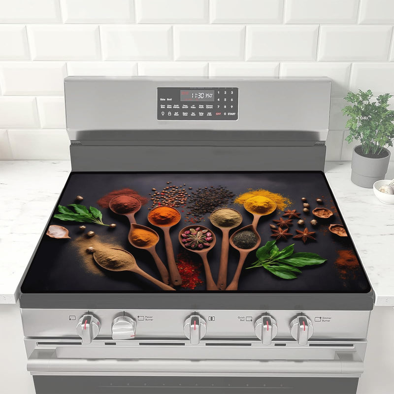 Electric Top Lid 28" x 20" | Goacifie Lid | Heat Resistant Glass Stove Top Cover | Thick Natural Rubber | Stove Top Cover Extended Space (scoop2) scoop2