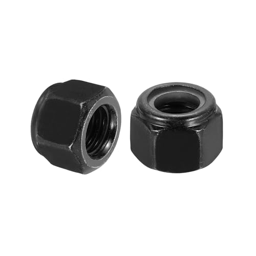 uxcell 50Pcs 1/2"-13 Nylon Insert Hex Lock Nut, 304 Stainless Steel Self-Locking Nylon Insert Stop Nut for Industrial Construction Fasteners, Black&White 50