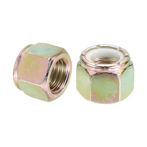 uxcell 25Pcs 3/4"-10 Nylon Insert Hex Lock Nuts, Carbon Steel Self-Locking Nylon Insert Stop Nut for Industrial Construction Fasteners, Multicolor&White 25