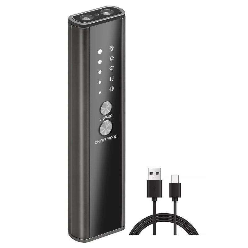 2025 Version Camera Finder Detector-KT-02 Hidden Device Detector with Vibration Sound Alarm & Flashlight, Detecting Spy Camera/GPS Tracker/Bug, Hidden Camera Detectors for Travel, Hotel, Car Light Gold and Black