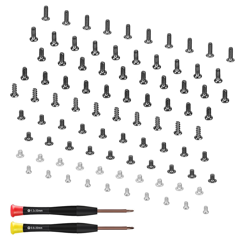 for Samsung Galaxy Mobile Phone Full Complete Black Screws Replacement Kit for All Models A15 S24 Note Plus Ultra Internal Screw Fix Inner Parts with Screwdrivers Repair Tools