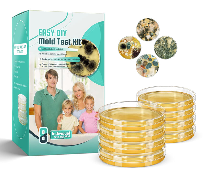 Mold Test Kit for Home - 8 Simple Comprehensive Detection for Air, Surface & HVAC - Rapid Results DIY Science Lab Kit with Identification Guide