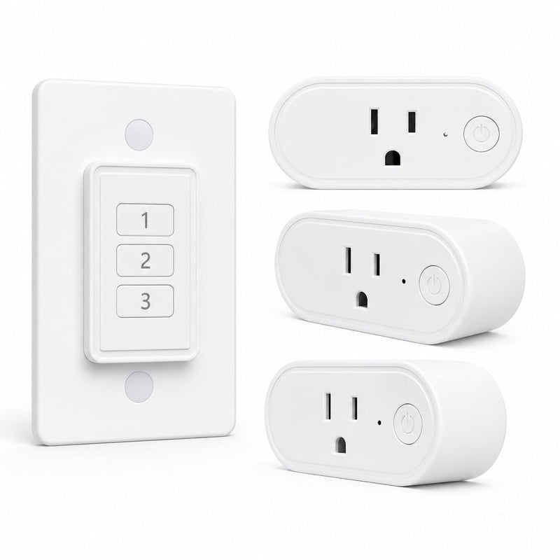 Remote Control Outlet: Wireless Light Switch with Wall Plate — Long Range — Plug in On Off Switch for Lights & Small Appliances — 1 Remote for 3 Outlets — no Wiring 3 Pack Slim Oval 15A Outlet
