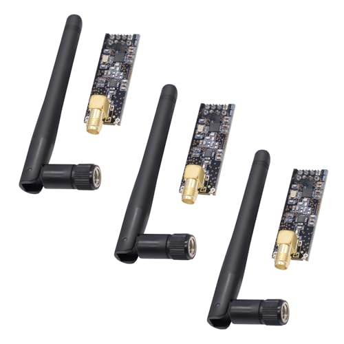 NRF24L01 + PA + LNA Wireless Transceiver Module, QIQIAZI RF Transceiver Radio Module with SMA Antenna 2.4G 1100 m Compatible with Arduino (Pack of 3)
