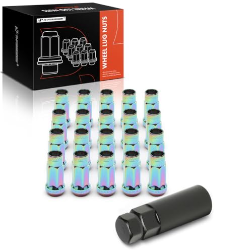 A-Premium Front & Rear M12-1.50 Wheel Lug Nuts with Socket Key, Set of 21