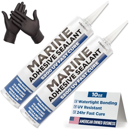 Berkland Marine Adhesive Sealant 5200 Fast Cure, 10 oz White 2-Pack