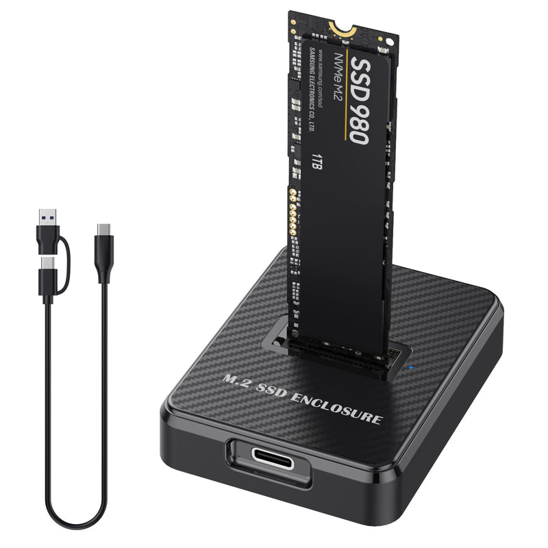 NVME to USB Docking Station, M.2 SSD to USB Adapter Portable External SSD Enclosure for M.2 (M Key) NVMe SSD and (B+M Key) SATA-Based SSD Compatible with Thunderbolt 4/3 (Grey)