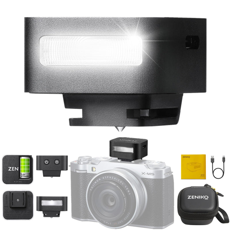 ZF08 Flash for Camera w/Flash Height Booster, GN16, CCT 6500k ±200k, Universal Hot Shoe Mount, 3s Fast Recycling, Full Power Camera Flashes for Sony/Canon/Nikon/Panasonic/Olympus (Black) ZF08 Black