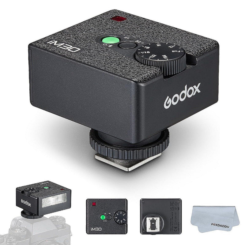 Godox IM30 Mini Flash (New Upgrade) for Canon/Nikon/Fuji/Sony, 230 Full-Power Hotshoe Single-Contact Flashes GN15 Mini Flash with 7 Power Levels Pocket Size Speedlite for Photography/Travel/Portrait