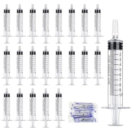 Pack of 24 Syringes 10 ml Syringe 10 ml with Cap Disposable Syringes Without Needle | Sterile Dispensing Syringe Disposable Syringes 10ml for Plant Watering Small Pet Feeding Scientific Lab