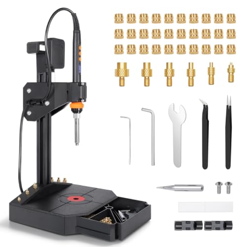 Vertical Heat Set Insert Tool with 90W Soldering Iron for 3D Printed Parts Vertical Heat Pressing Machine