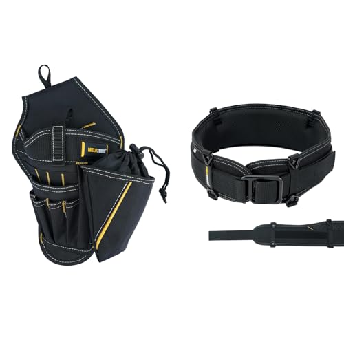 MELOTOUGH Padded Tool Belt,and Drill Holster Impact Driver Holster with Bit Pouch
