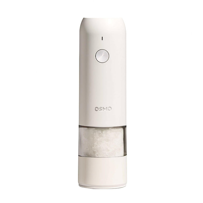 Osmo Rechargeable Electric Pepper Grinder - Adjustable Coarseness, LED Light, Ceramic Core, Battery Operated Mill, One Button Operation for Gourmet Cooking