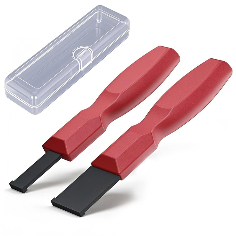 2PC Carbide Scraper, 1-1/4-Inch and 5/8-Inch Super Carbide Gasket Scraper with Storage Case for Metal and Automotive Cleaning (Red)