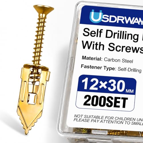 400PCS Self-Drilling Drywall Anchors with Screws, Metal Wall Anchors 400