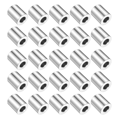 uxcell 25pcs Stainless Steel Spacer 3/8" Bore x 3/4" OD x 15/16" Length Screw Bushing Plain Finish Round Metal Spacer for M10 Screws Bolts and Rods 3/8" x 3/4" x 15/16"