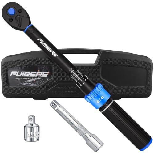 3/8" Drive Inch Pound Torque Wrench 20-240 in.lb, ±3% Accuracy, Dual-Direction 72-Tooth Small Torque Wrench Set with Extension Bar 3/8" Adapter for Bike Motorcycle Car Maintenance 3/8" 20-240 in.lb - 4 Pcs