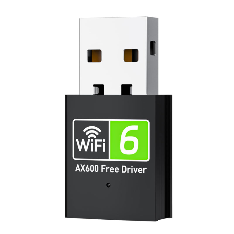 USB WiFi Adapter for Desktop PC, AX600 USB WiFi 6 Adapter with 5GHz/2.4GHz Dual Band, Bulit-in Driver for Windows 10/11 (AX600-MINI) AX600-MINI