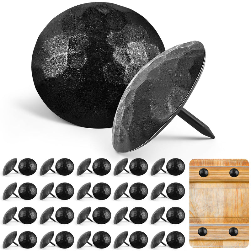 50 Pcs 1.5 Inch Black Large Iron Clavos Decorative Nails Iron Antique Clavos Fasteners Ornamental Rustic Accent for Wood Doors, Shutters, Faux Wood Beams, Gates and Furniture 50