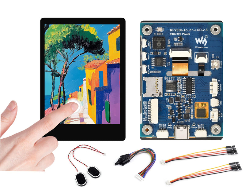 RP2350 2.8inch Capacitive Touch Display Development Board, 240x320, IPS LCD Screen, 5-Point Touch, SPI Interface, Accelerometer and Gyroscope Sensor, Dual-Core & Dual-Architecture Design