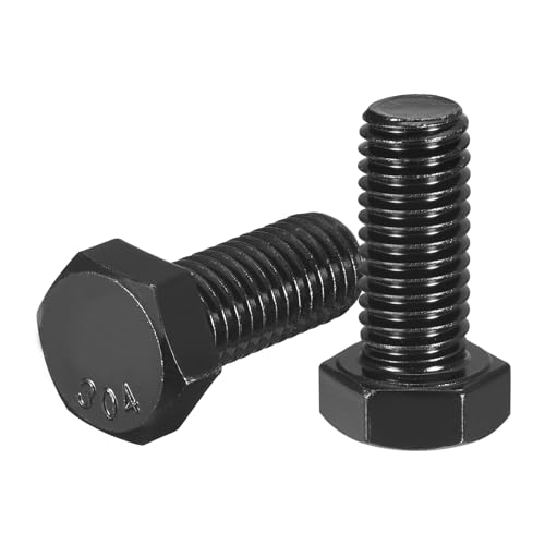 uxcell 20Pcs 1/2-13 x 1-1/4" Hex Head Bolts, 304 Stainless Steel Fully Threaded Hex Head Screw, Black Oxide Finish, Hex Bolts for Construction, Machinery Manufacturing, Black 1/2-13 x 1-1/4" 20