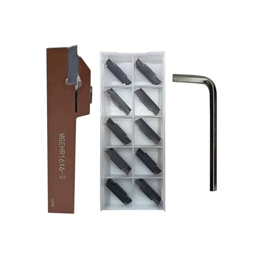 1pc 5/8-Inch Shank MGEHR1616-2 High Quality Lathe Cutting Tool Holder with 10 Pieces MGMN200 Inserts for Insertion for Steel (MGEHR1616-2+ MGMN200) MGEHR1616-2+ MGMN200