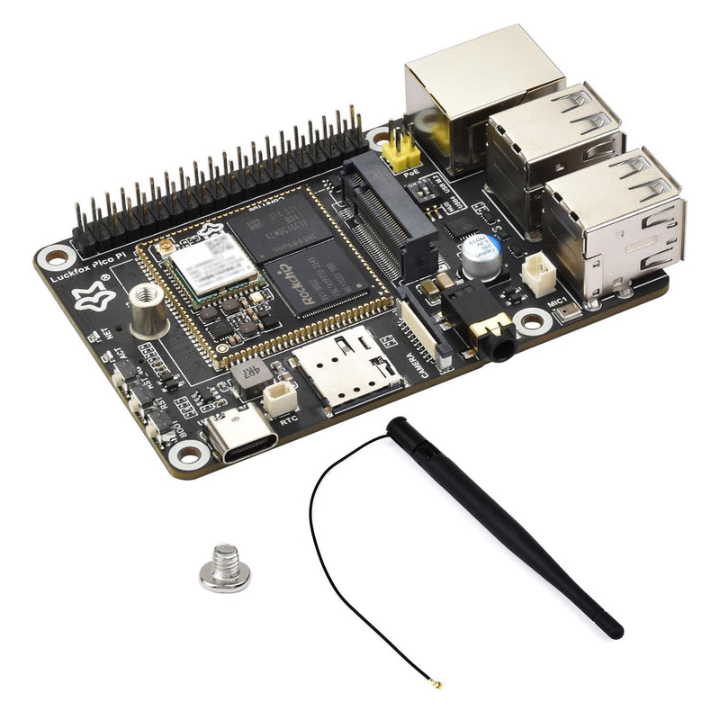 Waveshare Luckfox Pico Pi Linux Micro Dev Board, Core1106, 8GB eMMC, Intelligent Encoding Support, Built-in ISP3.2, Up to 5MP Image Processing, with Wireless, RV1106G2